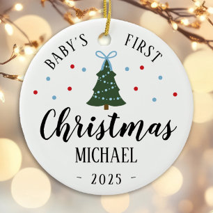 Baby Boys erste Weihnachtsschmuck blau & grün
