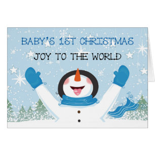 Baby Boy's First Christmas Blue Snowman