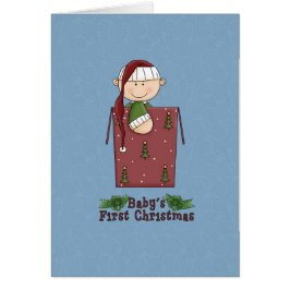 Baby Boy's First Christmas Holiday Card