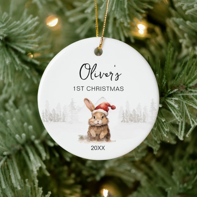 Baby Boy's First Christmas Ornament 2023 modern (Baum)