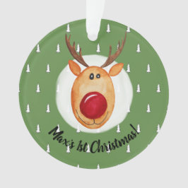 Baby Boy's First Christmas Rudolph Tree mit Namen Ornament