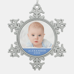 Baby Boy's First Christmas Schneeflocken Zinn-Ornament