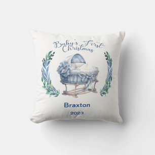 Baby Boy's First Christmas Throw Kissen