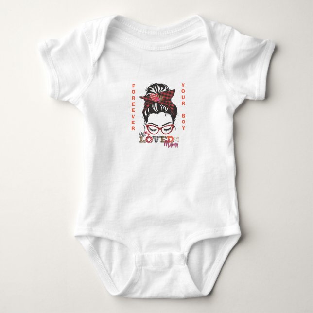 Baby Boy's First Valentine's Day Bodysuit Strampler (Vorderseite)