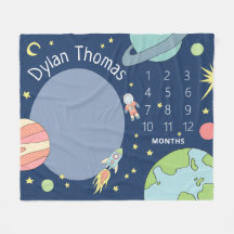 Baby Boys Niedlich Space Rocket Ship Meilenstein