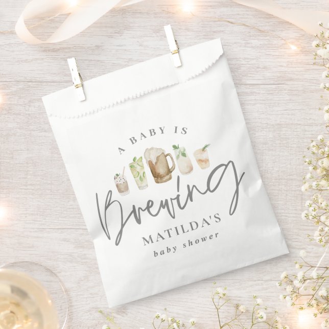 Baby Braut Aquarell elegante Babydusche Geschenktütchen (Ausgeschnitten)
