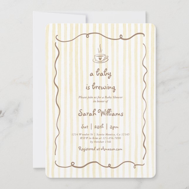 Baby braut Baby Dusche Einladung (Vorderseite)