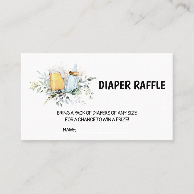 Baby Braut Baby Duwer Diaper Tombola Visitenkarte (Vorderseite)