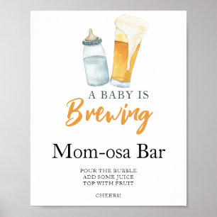 Baby braut Baby-Shower-Bier Momosa-Bar  Poster