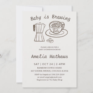 Baby braut Baby Shower mit Kaffeekanne