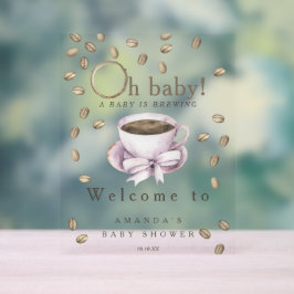 Baby braut Begrüßungskaffee Babydusche Party Acrylschild