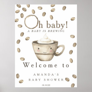 Baby braut Begrüßungskaffee Babydusche Party Poster