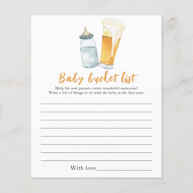 Baby braut Bier - Baby Eimer Liste (Vorderseite)