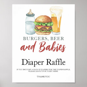Baby braut Bier Baby Shower Windel-Raffle Poster