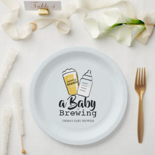 Baby braut Bier Babyflasche Blau Baby Shower Pappteller