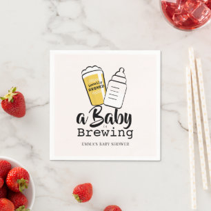 Baby braut Bier Babyflasche Rosa Babyparty Serviette