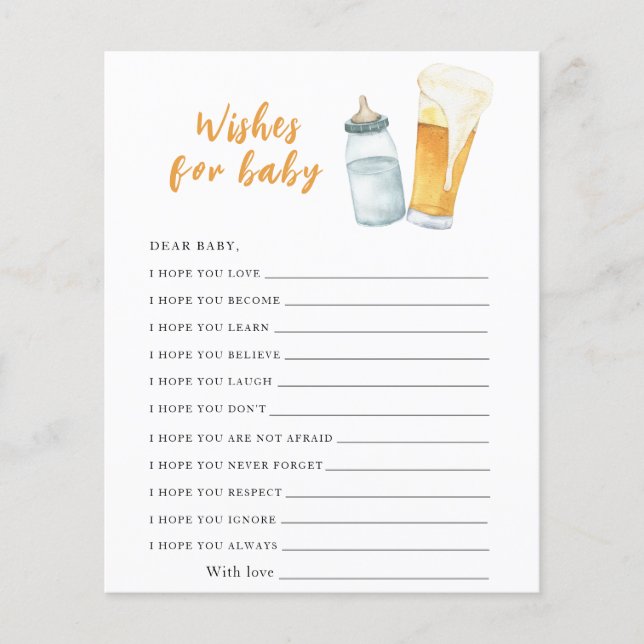 Baby braut Bier - Babywünsche (Vorderseite)