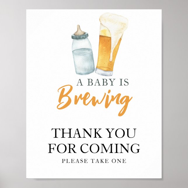 Baby braut Bier Danke für das Kommen Poster (Vorne)