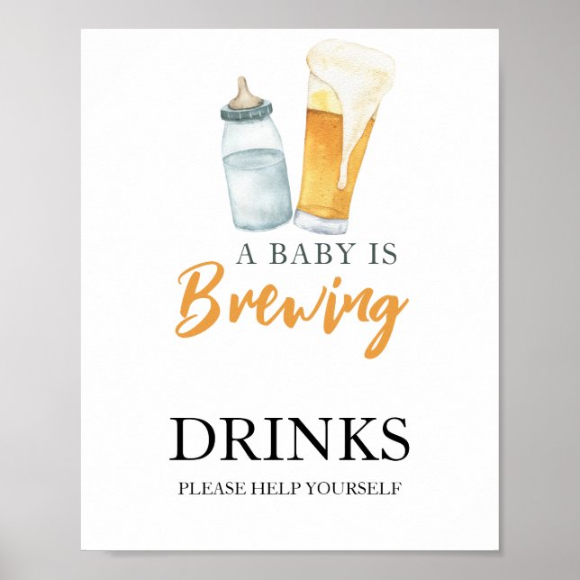 Baby braut Bier Drinks Poster (Vorne)