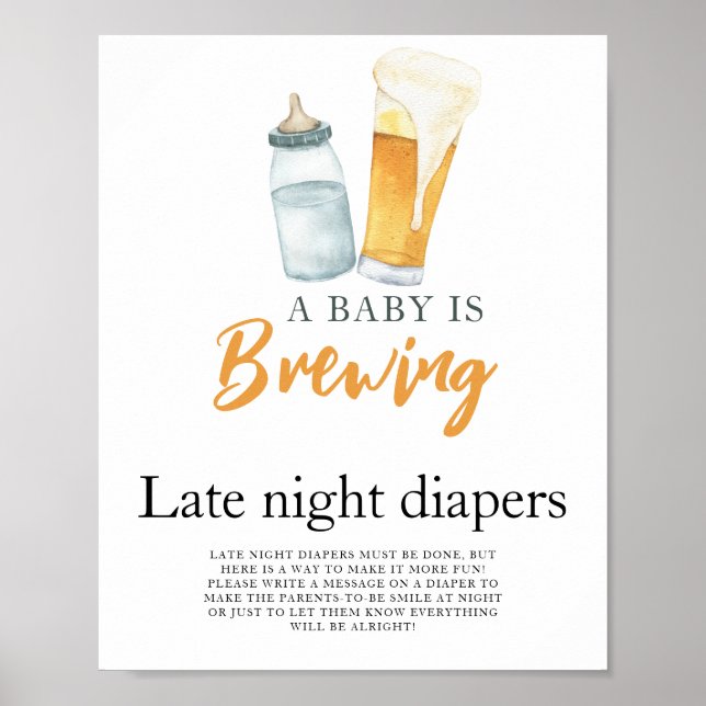 Baby braut Bier Spätabend Windeln Spiel Poster (Vorne)