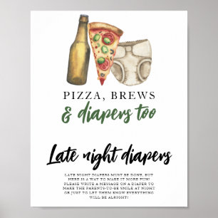 Baby braut Bier Spätabend Windeln Spiel Poster
