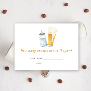 Baby Braut Bierflasche Wie viele Bonbons Begleitkarte