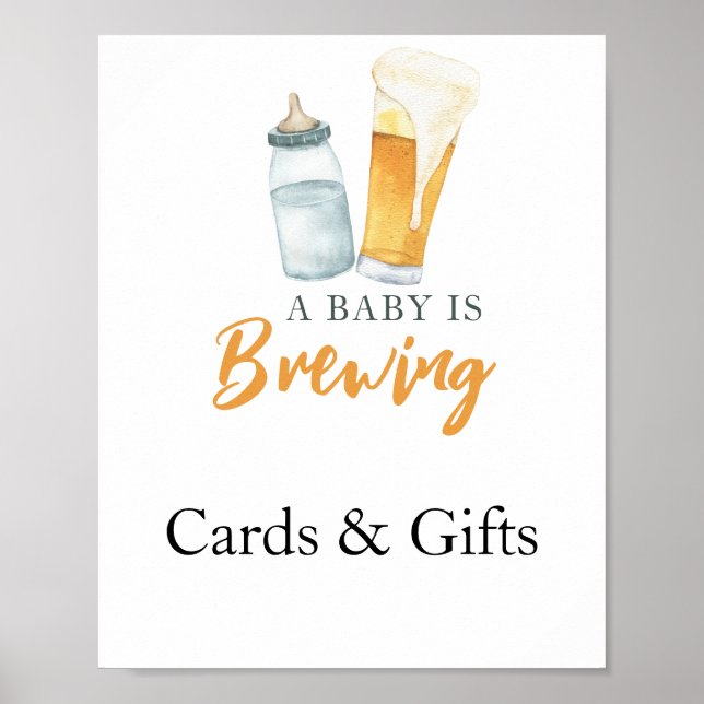 Baby braut Bierkarten und Geschenke Babydusche Poster (Vorne)