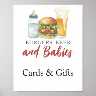 Baby braut Bierkarten und Geschenke Babydusche Poster