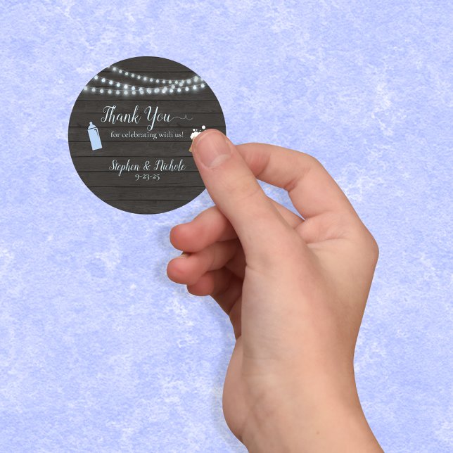 Baby Braut Blue Baby Dusche Vielen Dank Runder Aufkleber (Von Creator hochgeladen)