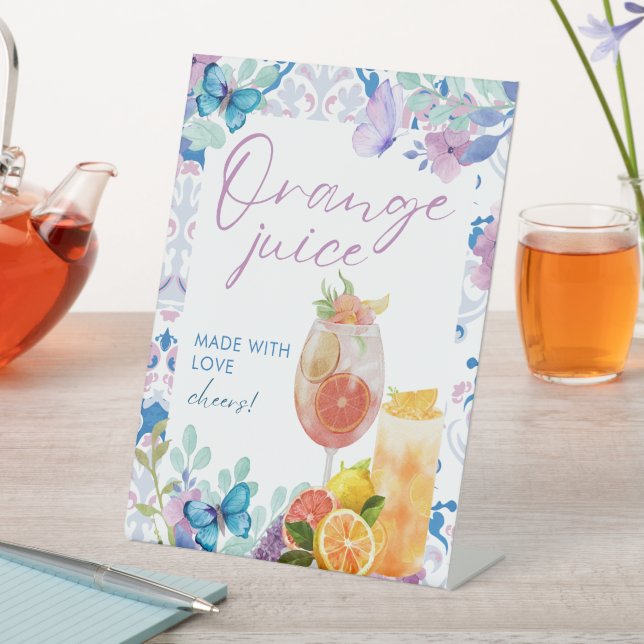 Baby braut Blütenspülung Orangensaft Sockelschild (In Situ)