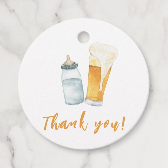 Baby Braut Bottle Beer Vielen Dank Geschenkanhänger (Vorderseite)