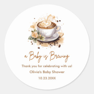 Baby Braut Brown Coffee Baby Dusche Vielen Dank Runder Aufkleber