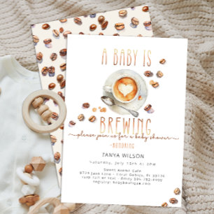 Baby Braut Coffee Baby Dusche   bearbeitbar Einladung