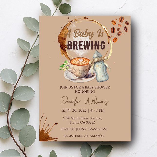 Baby Braut Coffee Baby Dusche Einladung (Baby is Brewing Coffee Baby Shower Invitation)
