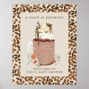 Baby Braut Eiskaffee Blumendusche Begrüßung Poster