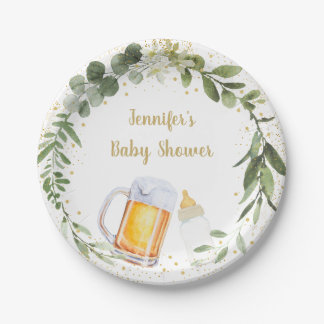 Baby braut grüne Babydusche Pappteller