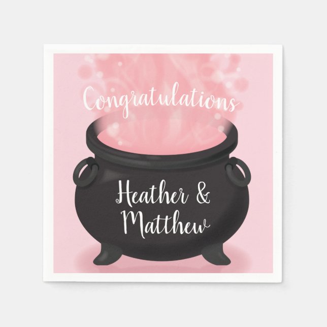 Baby braut Hexendusche Gothic Pink Girl Serviette (Vorderseite)