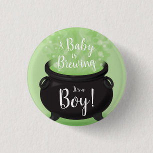 Baby Braut Hexendusche Halloween Cauldron Button