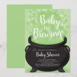 Baby Braut Hexendusche Halloween Cauldron Einladung