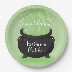 Baby Braut Hexendusche Halloween Cauldron Pappteller