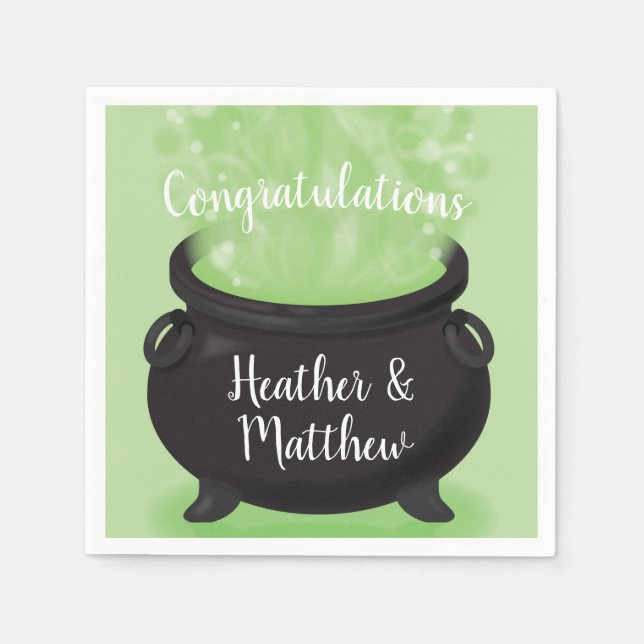 Baby Braut Hexendusche Halloween Cauldron Serviette (Vorderseite)