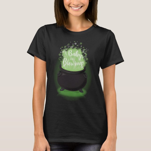 Baby Braut Hexendusche Halloween Cauldron T-Shirt (Vorderseite)