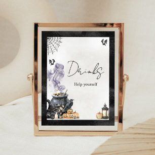 Baby braut Hexenkessel Getränke Schild