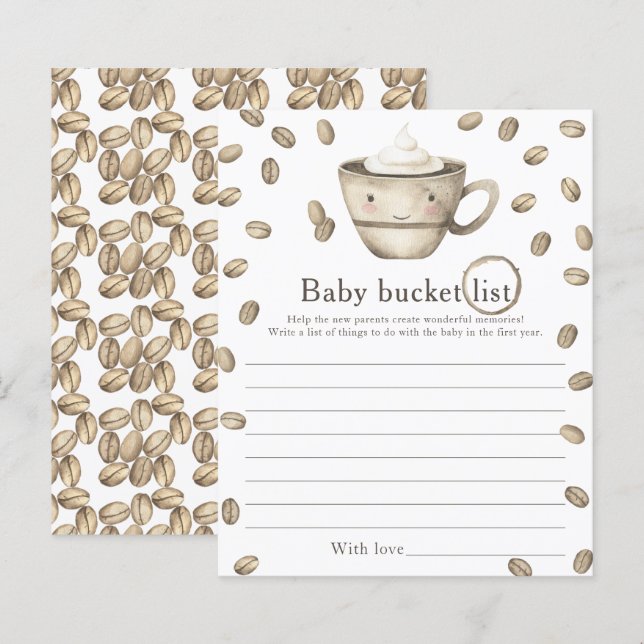 Baby braut Kaffee - Baby Bucket List (Vorne/Hinten)