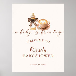 Baby braut Kaffee Baby Shower Begrüßung Poster
