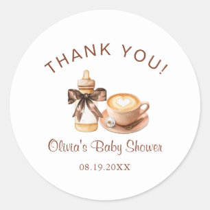Baby braut Kaffee Baby Shower Danke Runder Aufkleber
