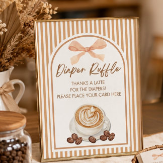 Baby braut Kaffee Baby Shower Diaper Rüsche Poster