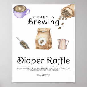 Baby braut Kaffee Baby Shower Windel-Raffle  Poster