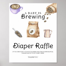Baby braut Kaffee Babydusche Windelpreisraffinerie Poster