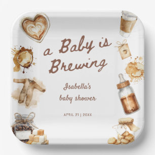 Baby braut Kaffee Braune Babyparty Pappteller